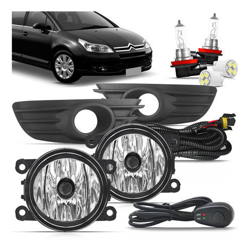 Kit Farol Milha Neblina C4 Pallas 2008 A 2014 Botão Alternat