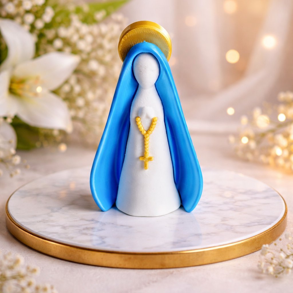 Mini Imagem Nossa Senhora Aparecida 8cm Decoração Religiosa Presente Enfeite Católico