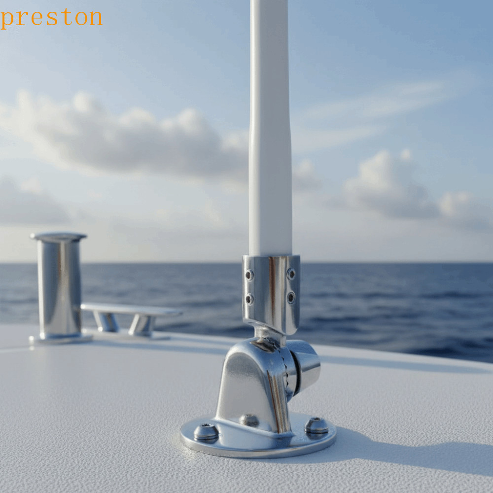 Antena PRESTON VHF , Base De Aço Inoxidável 316 De 7/8 Polegadas , Catraca Design Redondo Ajustável De 25 Mm