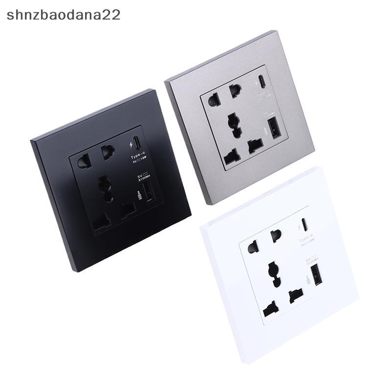 [Shnzd] Porta Type C Soet Power 4000MA Tomada USB Doméstica Painel De Parede Elétrico Moderno Para Escritório Doméstico