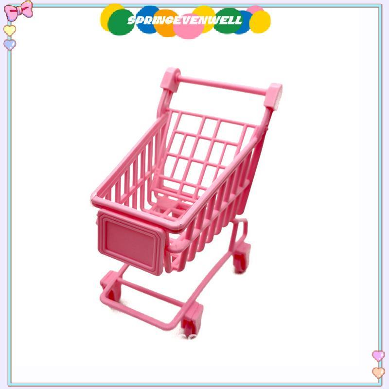 [springevenwell] Carrinho De Compras Esponja De Maquiagem Ra Em Miniatura Pequeno Mão De Supermercado Utilidades Brinque