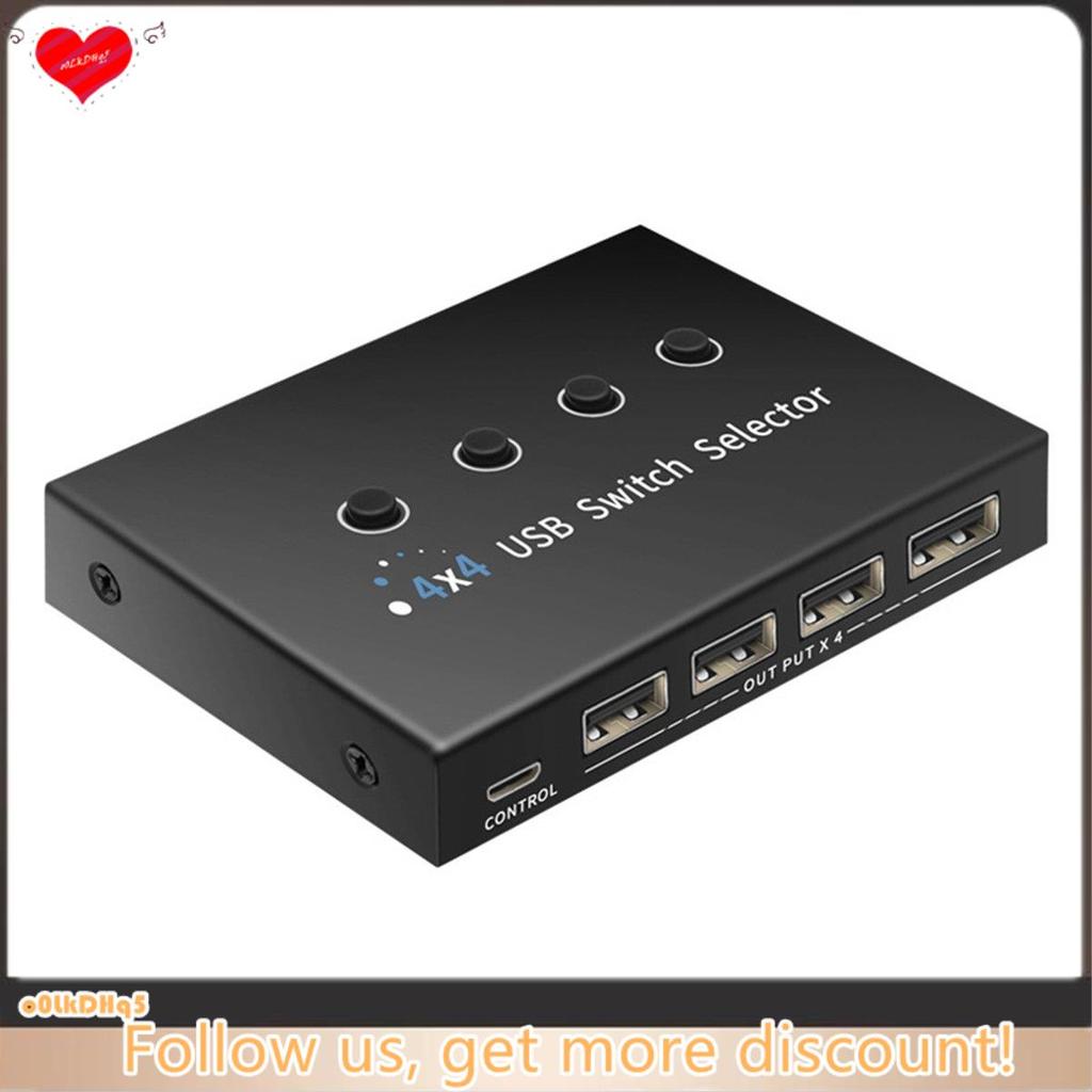 4 Em 4 Saídas KVM USB2.0 Switch Hub Adaptador USB2.0 Impressora Splitter Switcher Para PC Laptop Teclado Mouse Monitor