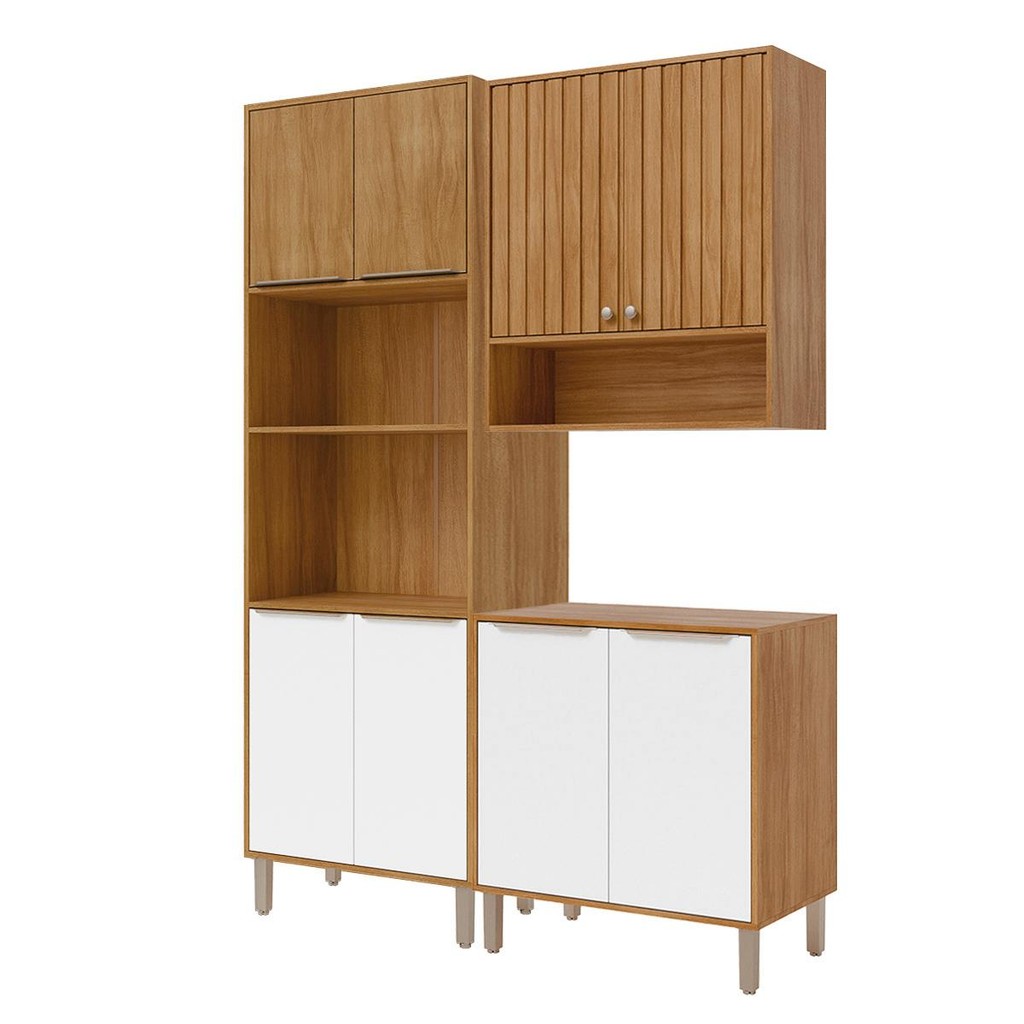 Armário de Cozinha Divina com Torre Quente 150 cm 8 Portas em Oferta na Shopee