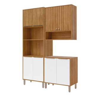 Armário de Cozinha Divina com Torre Quente 150 cm 8 Portas em Oferta na Shopee