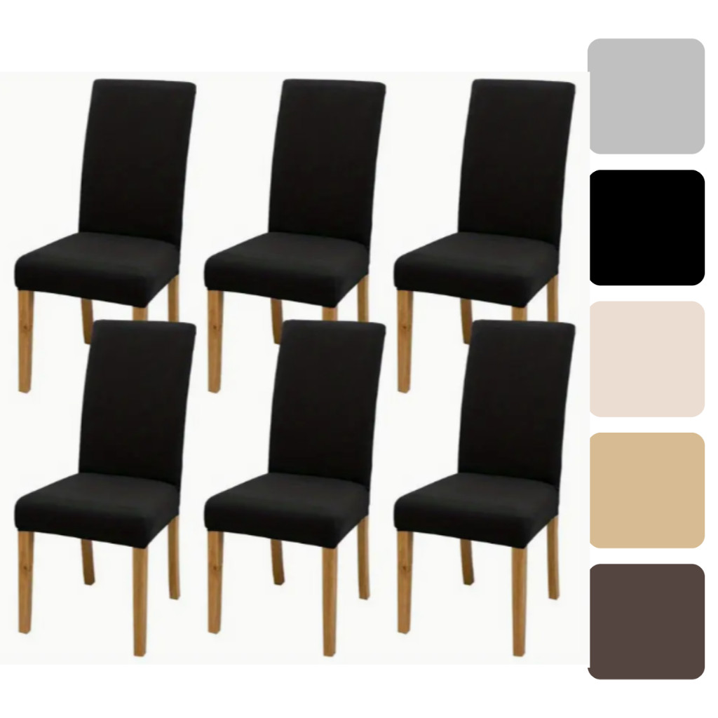 Kit 6 Capas Cadeira Com Elástico Malha Gel Luxo