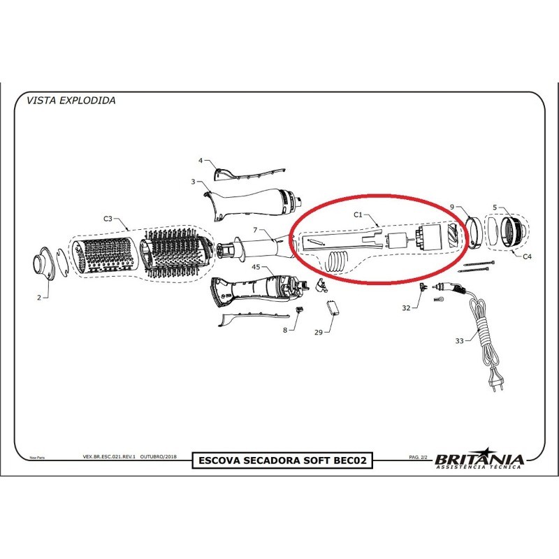 Resistencia Mont 127v Escova Secadora Soft Bec02 762059