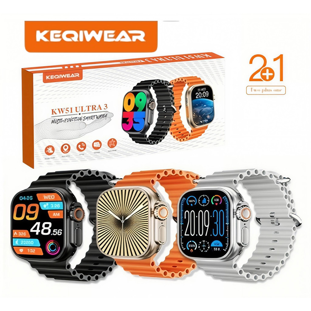 Smart Watch KW51 ULTRA 3 Tela 49MM Seires 10 2025 2 Pulseira Gps  Esportes ChatGPT