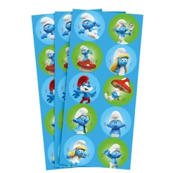 30~150 ADESIVO REDONDO OS SMURFS REGINA(CHOCO)