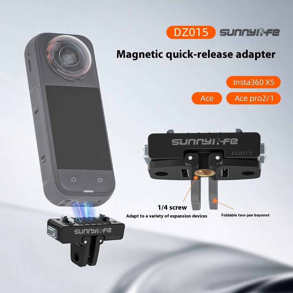 Sunnylife adequado para Insta360 X5/ACE PRO adaptador magnético de liberação rápida acessórios câmera expansão do assent