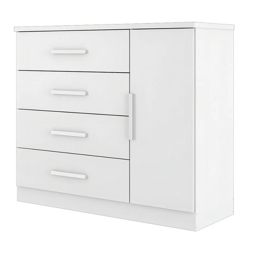 Cômoda Sapateira 4 Gavetas 1 Porta Genova Plus Zanzini em Oferta na Shopee