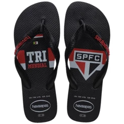 Chinelo Havaianas Top Times São Paulo Masculino - Preto e Vermelho