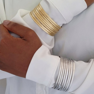 Pulseira Bracelete 8 Fios Ajustável Banhado Em Ouro 18k ou Prata em Oferta na Shopee