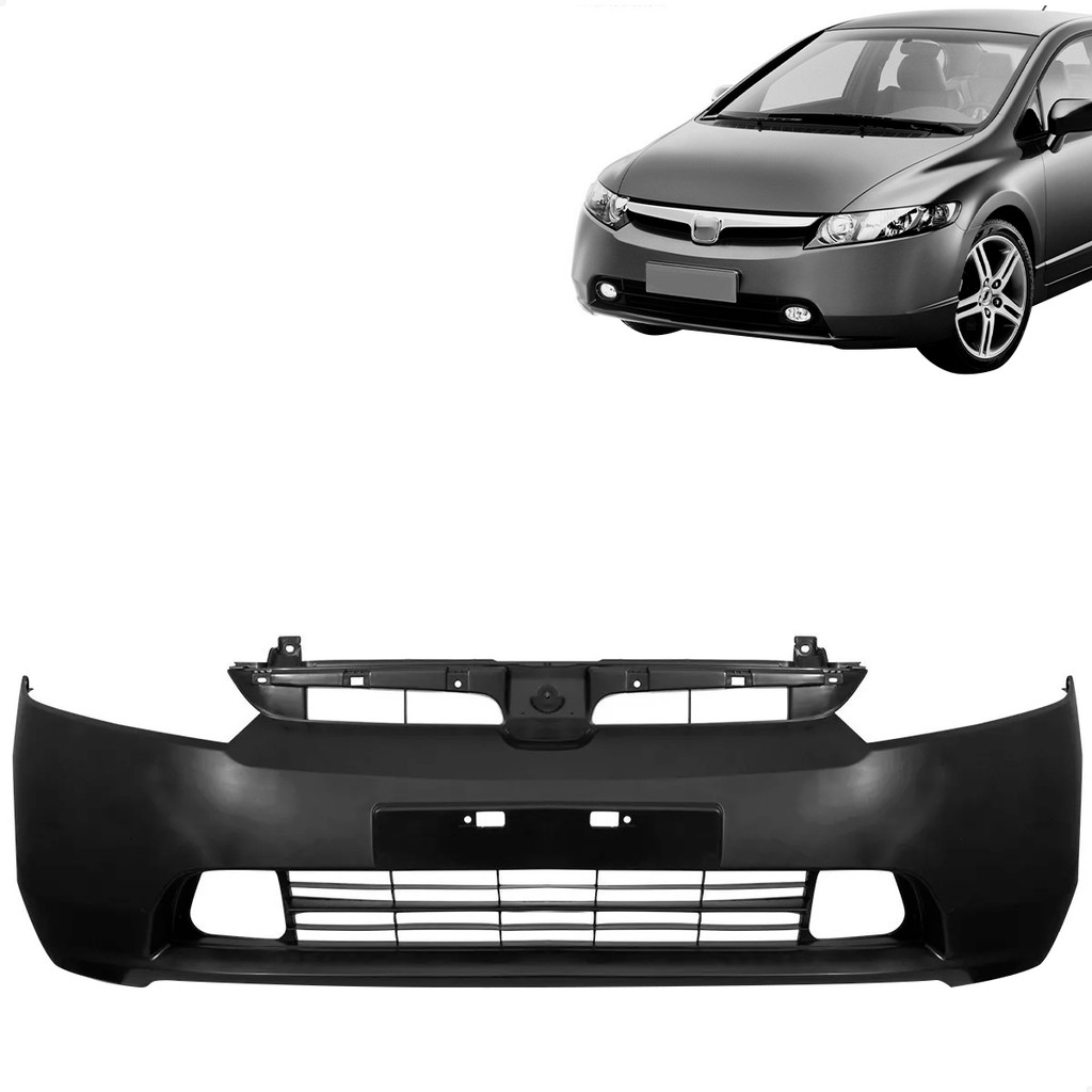 Parachoque Dianteiro Civic 2006 2007 2008 Com Furo Rebaixo De Placa em Oferta na Shopee