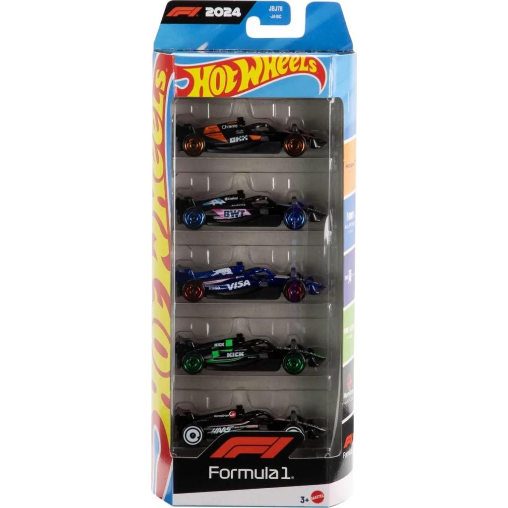 Kit 5 Carrinhos F1 Hot Wheels Miniaturas Colecionáveis Original Mattel Brinquedo Criança Diecast