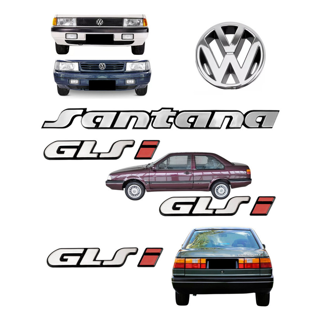 Emblemas Santana Glsi + Laterais Glsi + Vw Grade - 1991 À 98