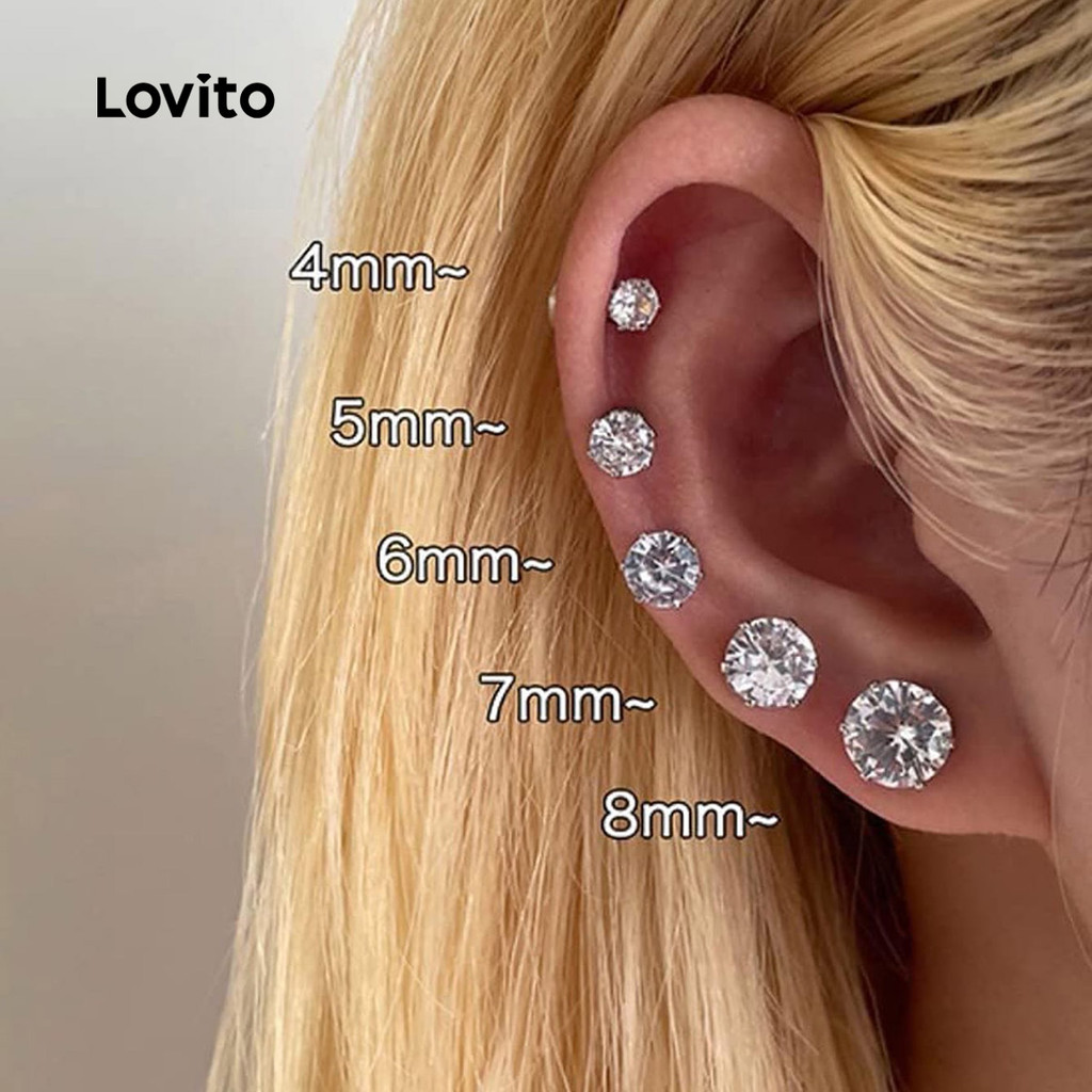 Lovito Brincos para Orelhas Não furadas LFASCS8 em Oferta na Shopee