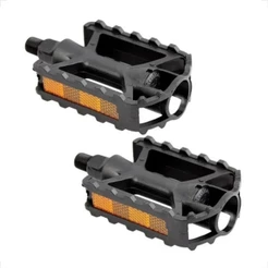 Pedal Bike Plataforma Rosca Fina 1/2 Mtb Preto Com Refletor Sueco