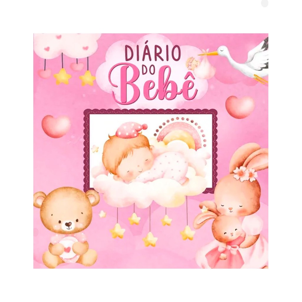 Diário Bebê Álbum Recordação Menina Chá Revelação Gravidez