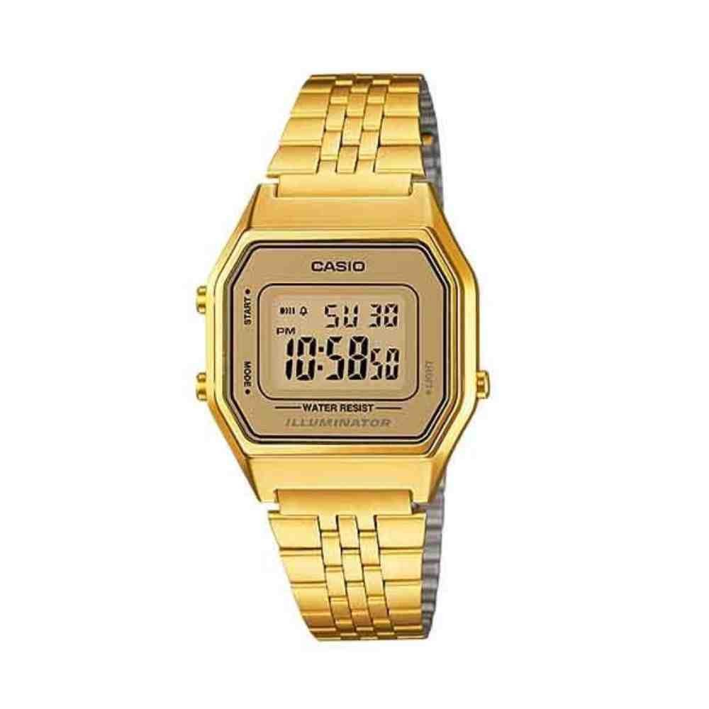 Relógio Casio Vintage Dourado Unissex LA680WGA-9DF