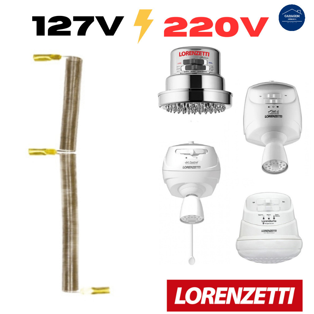 Resistência Chuveiro Lorenzetti Lorenducha Tradição Jet Control 4 Temperaturas 127v 220v 5500w 6800w 4500W em Oferta na Shopee