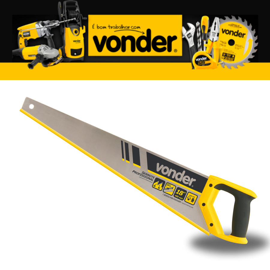 Serra temperada com cabo de borracha de 450 mm