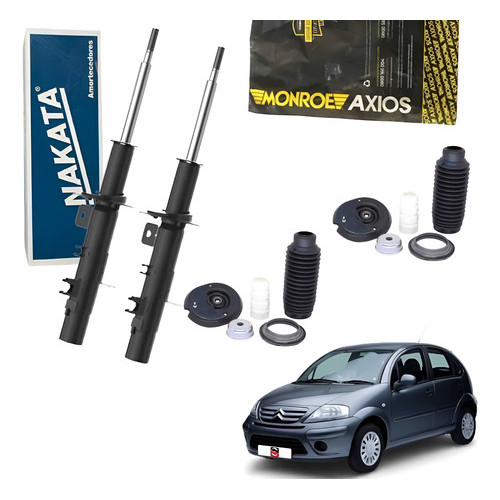 Par Amortecedor Dianteiro + Kit Original Nakata C3 1.4 8v 1.6 16v  2001 2002 2003 2004 2005 2006 2007 2008 2009 a 2012 em Oferta na Shopee