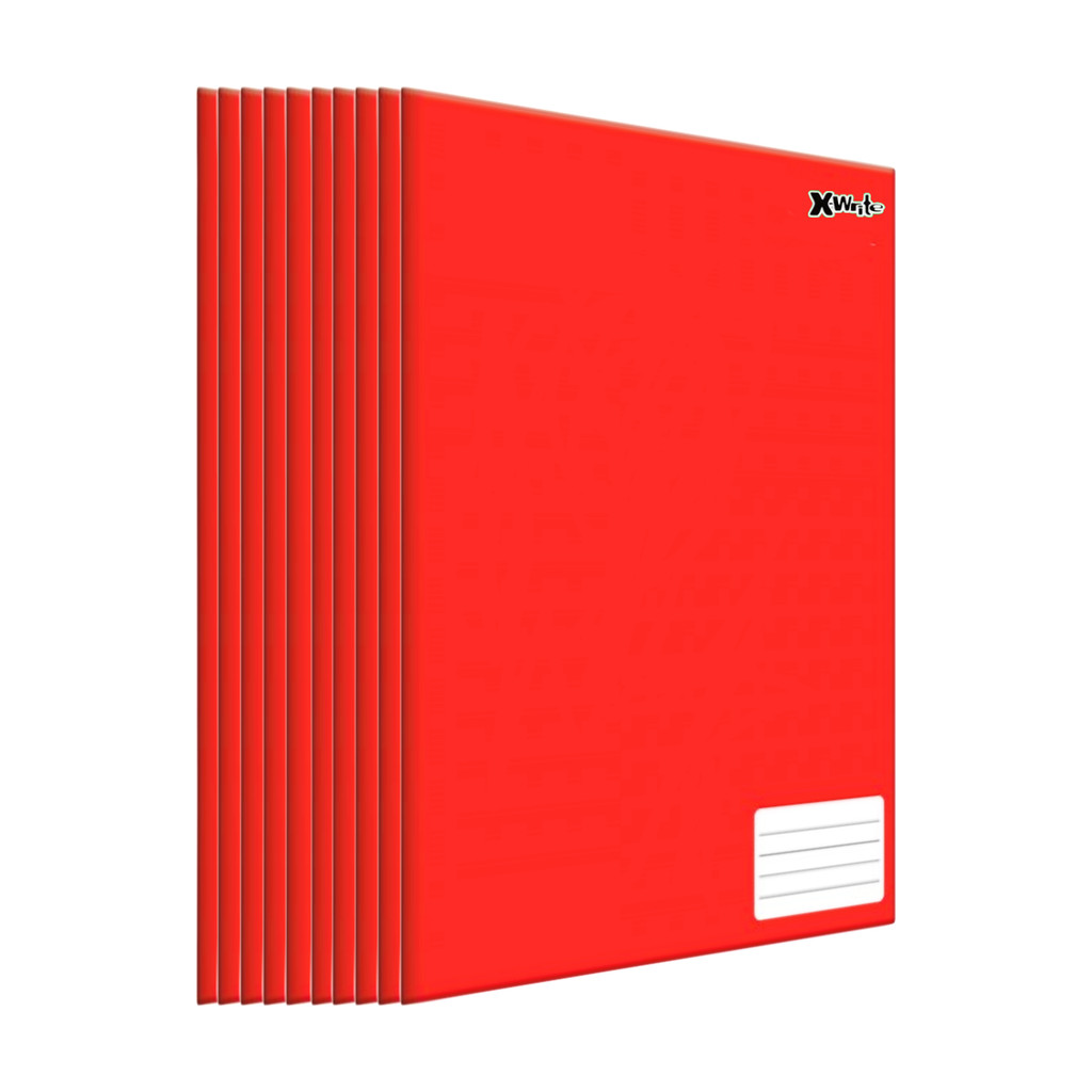 Kit 10 Cadernos de brochura Pequenos capa dura 48 folhas 140x200mm Vermelho em Oferta na Shopee