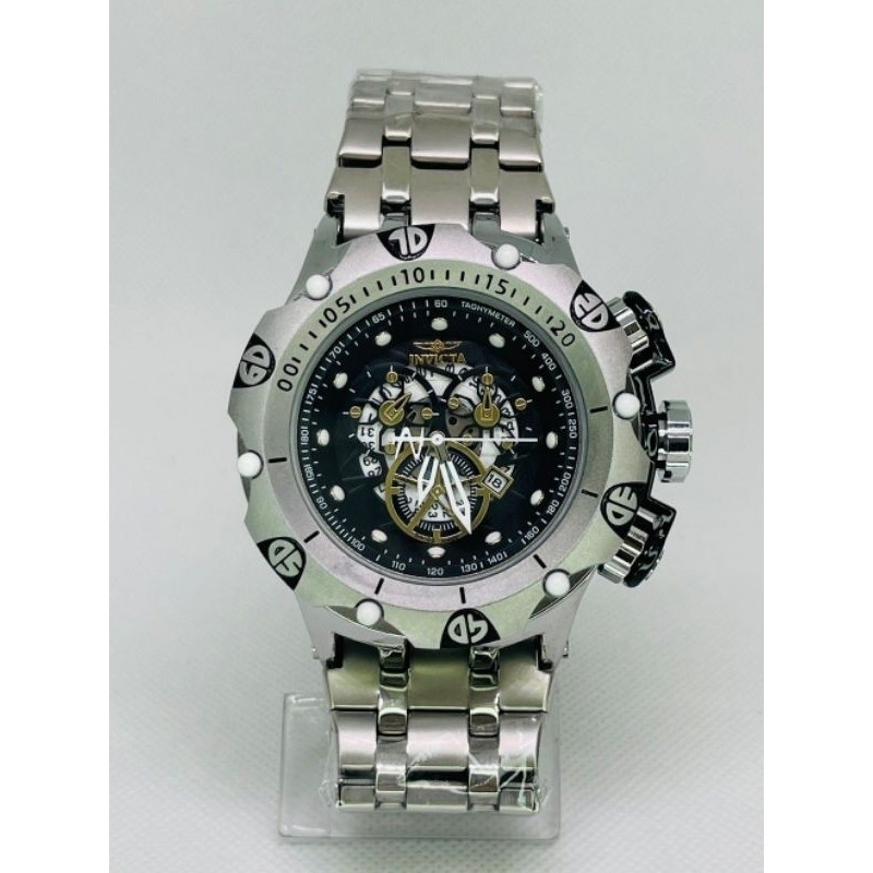 Relógio Masculino Invicta Aeroman, relógio com cronógrafo, invicta pulseira prata, relógio quartz invicta, com caixa