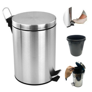 Cesto Lixo 3l Inox Cozinha E Banheiro Com Pedal Abre Tampa em Oferta na Shopee