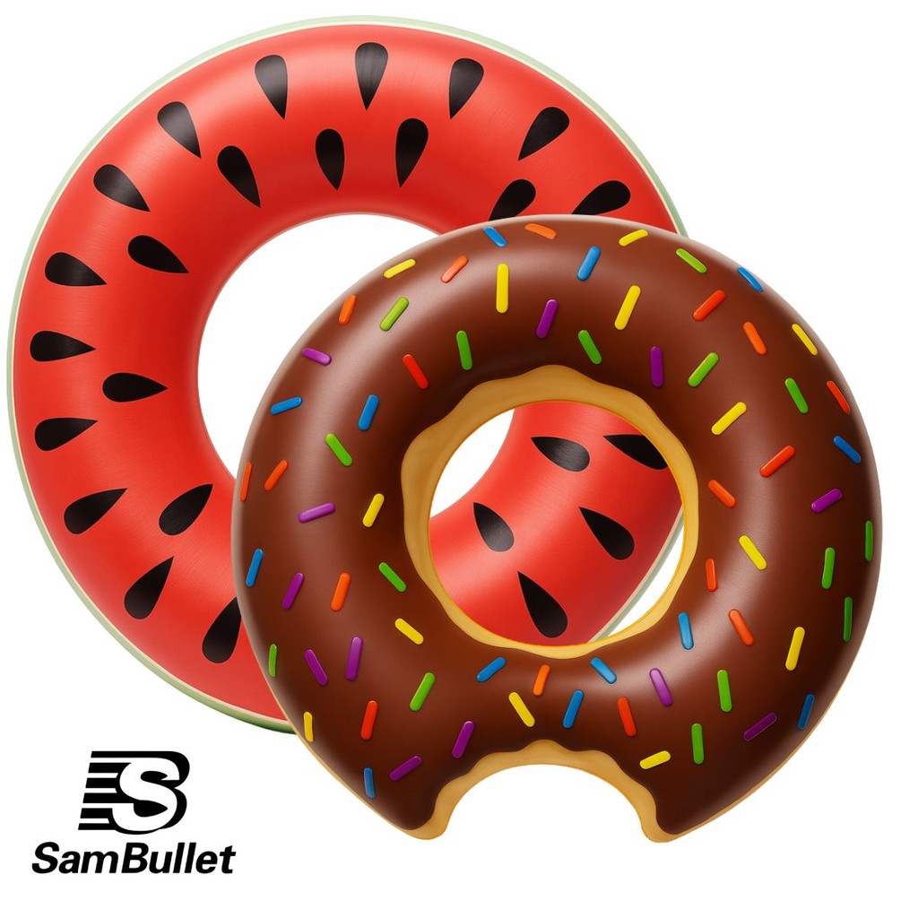 Boias Vários Modelo Melancia e Donuts Inflável Piscina Verão Diversos Tamanhos