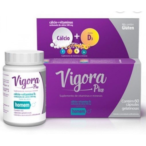 Vigora Plus Homem Cálcio+D3 60 Cápsulas