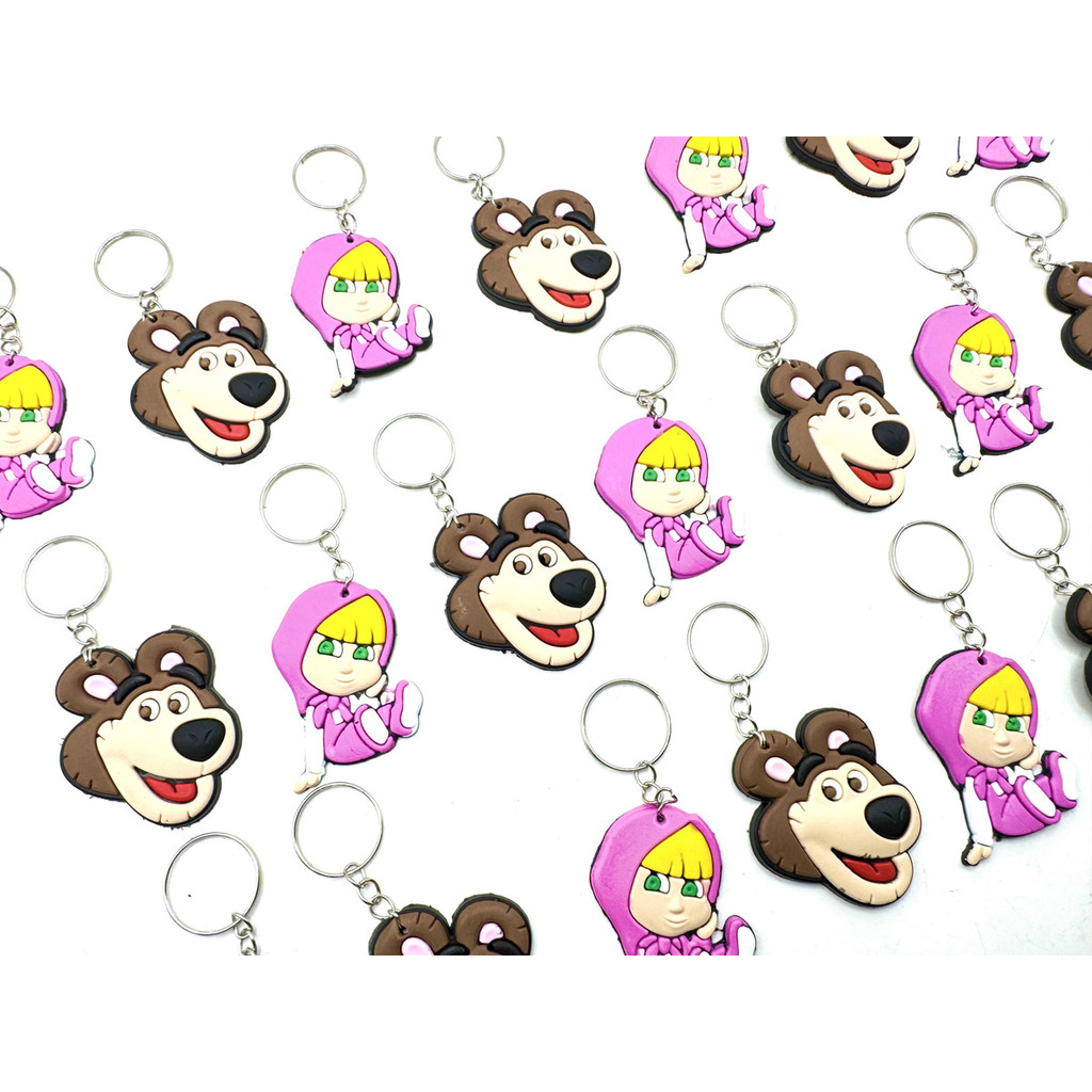 Chaveiro Marsha E Urso Emborrachado para Festas - Kit com 10 Unidades