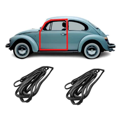 Par Borracha JAHU Porta Fusca 1978 Até 1994 Guarnição Original dianteira placa preta linha premium