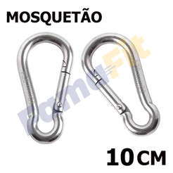 Mosquetão 10mmx100mm 10cm com Reforçado Academia Suporta 350Kg