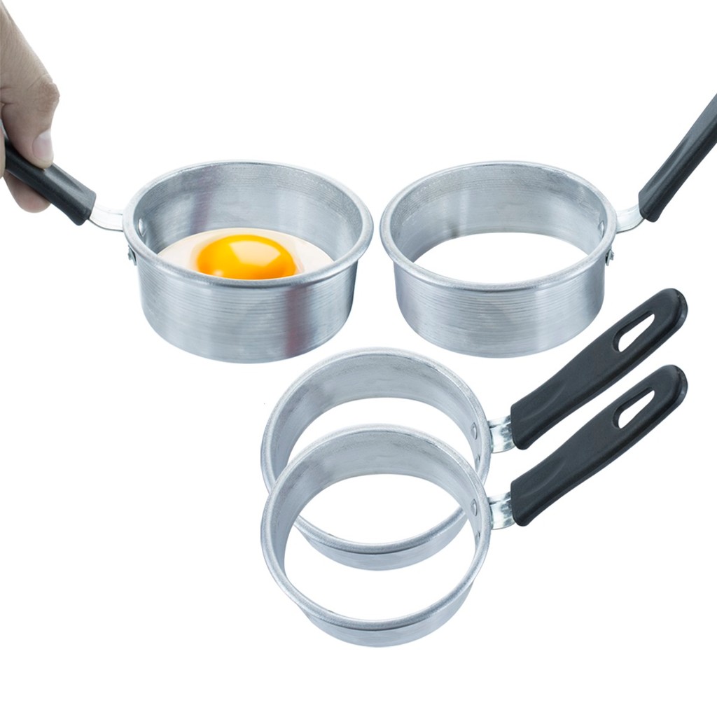 Kit com 4 Modeladores de Ovo 10cm Aluminio Molde Lanchonetes e Restaurantes