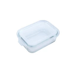 Pote de Vidro Retangular com Tampa 370ml