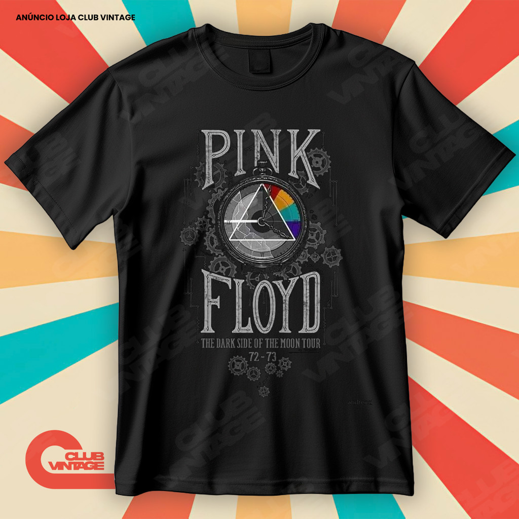 Camiseta Pink Floyd Ther Dark Side Blusa Camisa Rock & Roll 100% Algodão