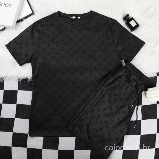 Terno Masculino Casual De Duas Peças Shorts De Manga Curta Esportes Calças De Cinco Pontos Conjunto Exterior Completo