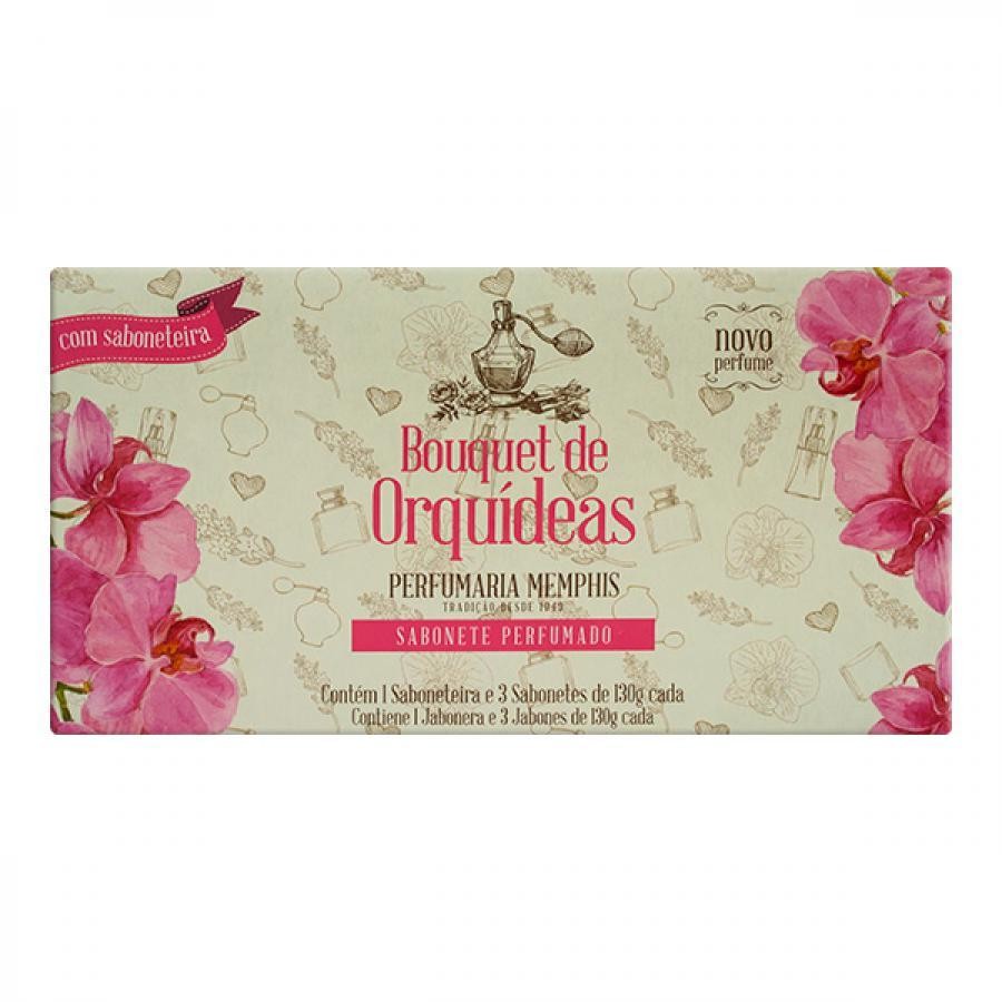 Kit Bouquet De Orquídeas 3 Sabonetes De 130G Cada