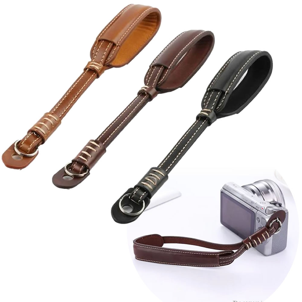 Alça de Mão Pulso p/ Câmera Fotográfica em Couro Handstrap em Oferta na Shopee