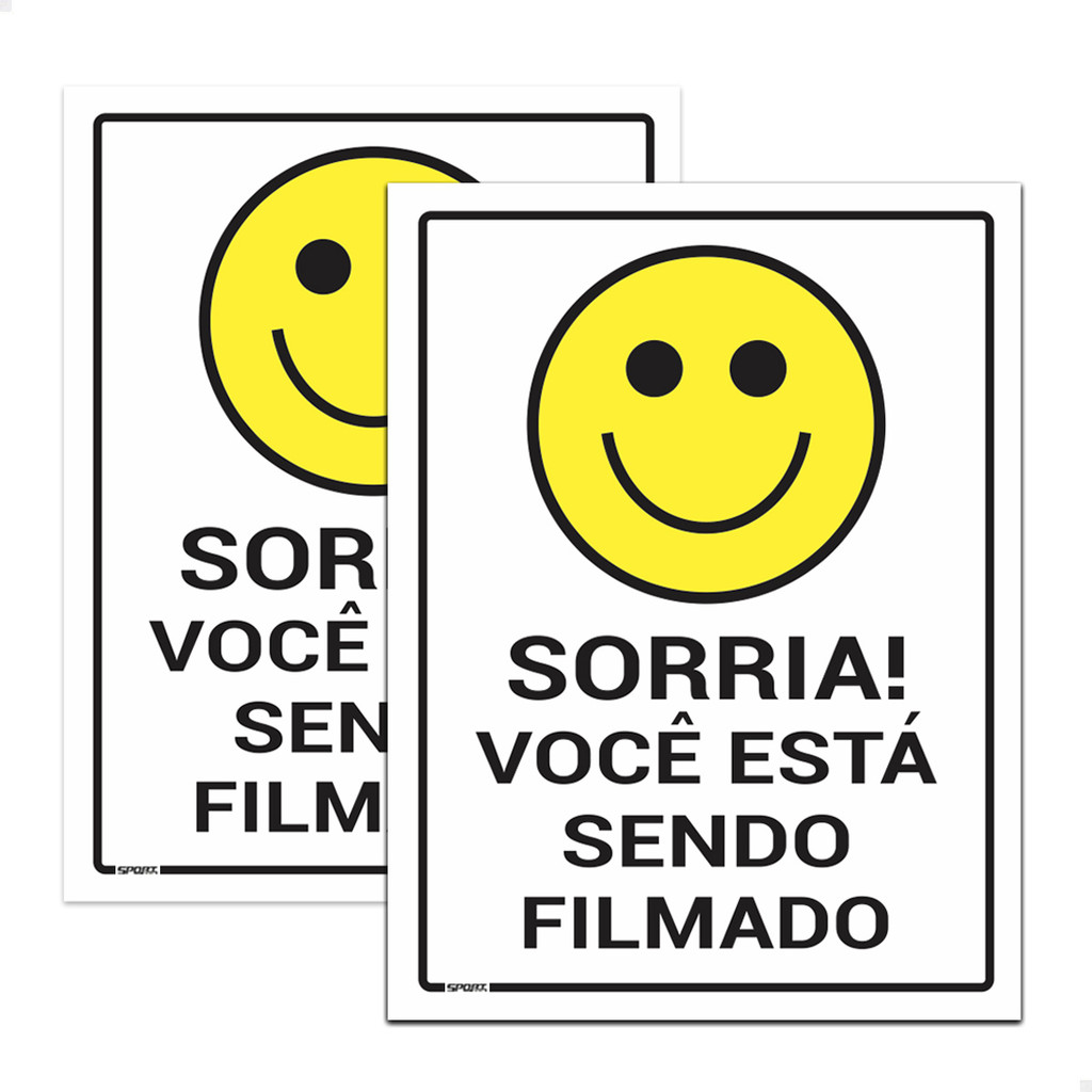 2 Placas Sinalização Sorria Você Está Sendo Filmado 20x15cm em Oferta na Shopee