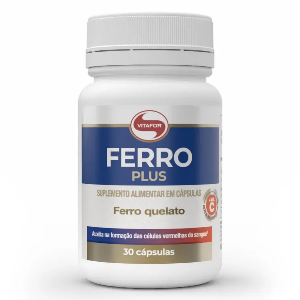 Ferro Plus Pote Com 30 Cápsulas De 500Mg Vitafor em Oferta na Shopee