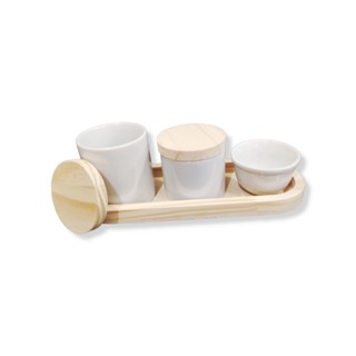 Kit Higiene Bebe Porcelana com Tampa e Bandeja Oval Promo em Oferta na Shopee