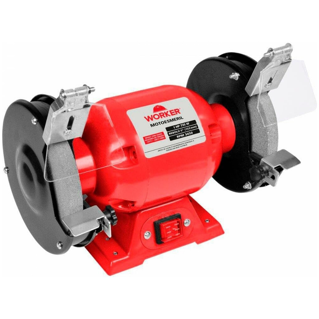 Motoesmeril de Bancada Worker 6Pol 60Hz Duplo Eixo