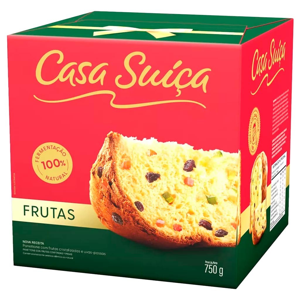 Panettone Frutas Cristalizadas 750g - Casa Suíça