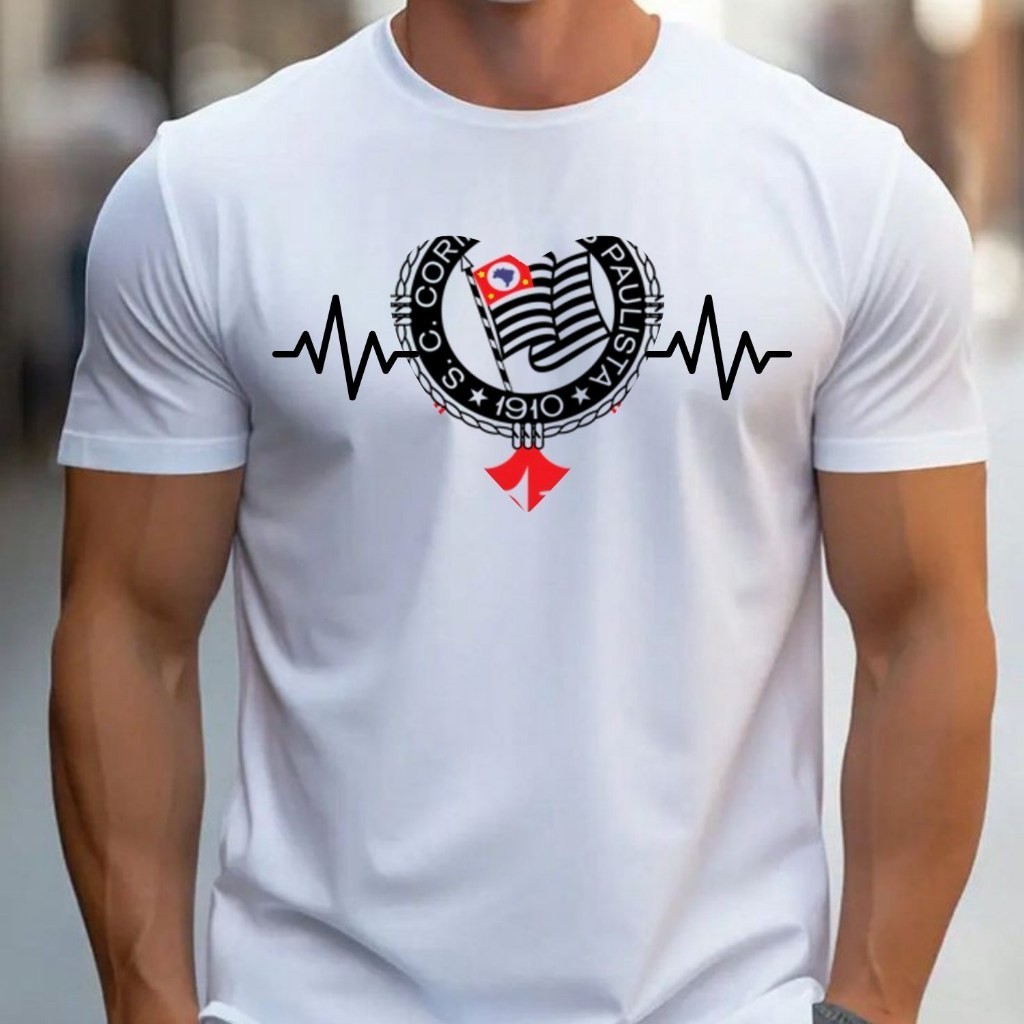Camiseta Do Corinthians Masculina Branca - Camisa Do Coringao 100% Algodão Unissex Tamanhos P ao GG em Oferta na Shopee