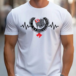 Camiseta Do Corinthians Masculina Branca - Camisa Do Coringao 100% Algodão Unissex Tamanhos P ao GG em Oferta na Shopee