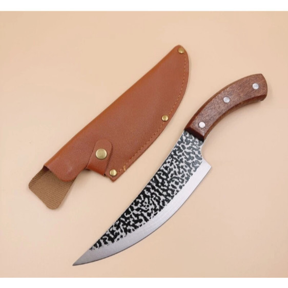 Faca Para Churrasco Artesanal Rústica Com Bainha AÇO INOX — imagem 2 de 2