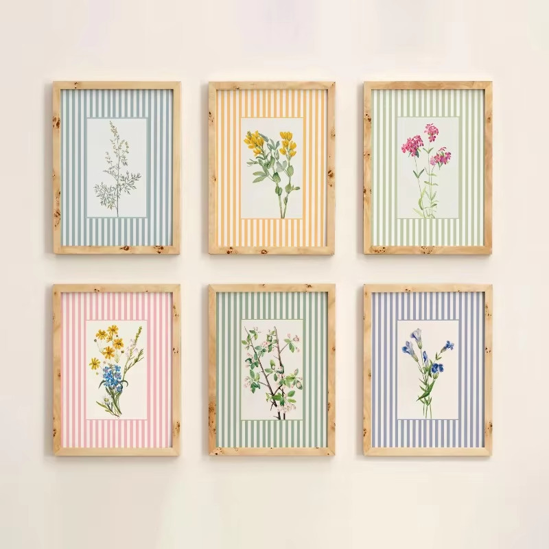 Pôsteres Boho Dinamarquês Botânicos Vintage Flora Colorida Pintura Em Tela Pastel Escandinava em Oferta na Shopee