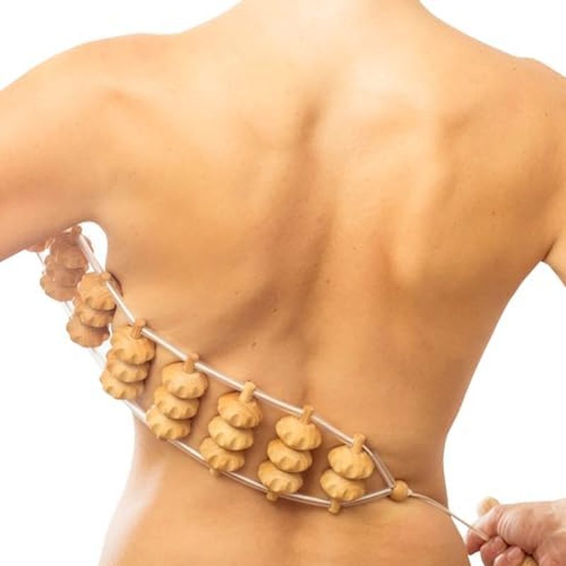 Acessórios Tuuli – Massageador De Costas Com Rolos E Corda , Rolo Multifuncional Para Pescoço , Facilita A Tensão Muscul
